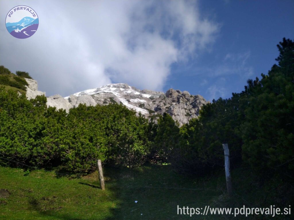 Pot nas vodi od Planine Spodnja Dolga njiva do Zgornje Dolge njive ob vrhovih Košute.